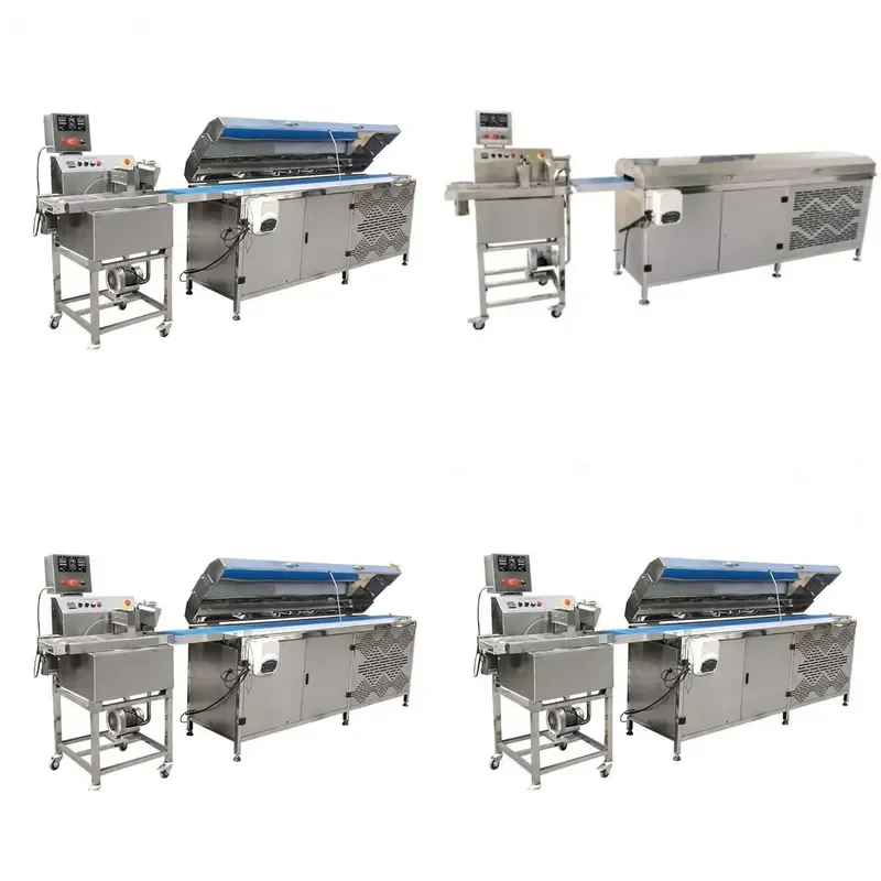 for Small Chocolate Enrober Machine Automatic Cake Enrobing Machine Cooling Tunnel Chocolate Dipping Glazing Machine Enrobing