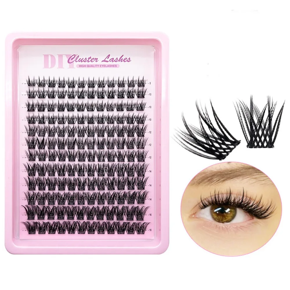 Handmade 12 Row Fairy Eyelashes Natural C Curl 8-16mm Cluster Eyelashes Thick Dramatic Eye Lashes Dynamic Eyelash Extension