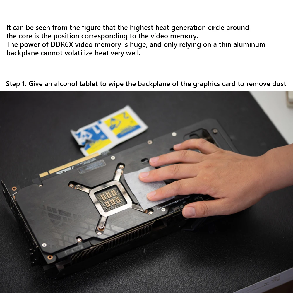 Graphics Card Backplane Heatsink GPU Backplane Radiator Alloy Aluminum Cooling Backplate Dual Fan for RTX 3090 3080 3070 Series