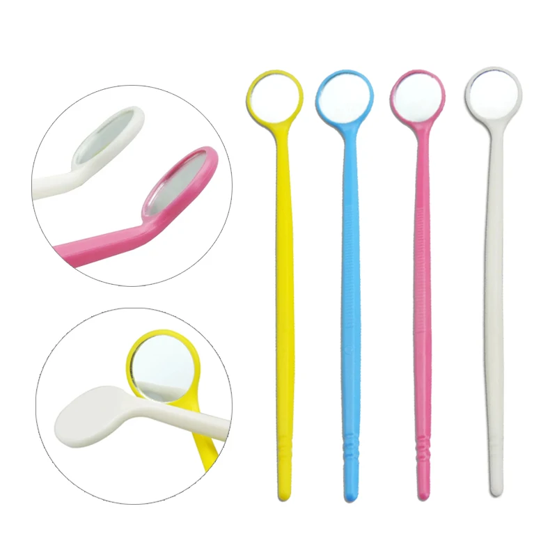 20pcs Dental Mouth Mirrors Single Sided Disposable Intraoral Mirrors Autoclavable Surface Exam Reflectors Dentist Oral Tool