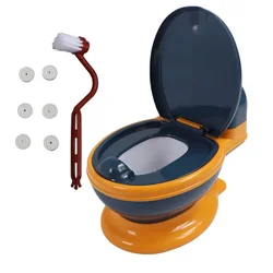 Baby Kid Potty Training Toilet Toddler Potty Training with Splashing Guard Toilet Tissue Dispenser Potty Training Toilet