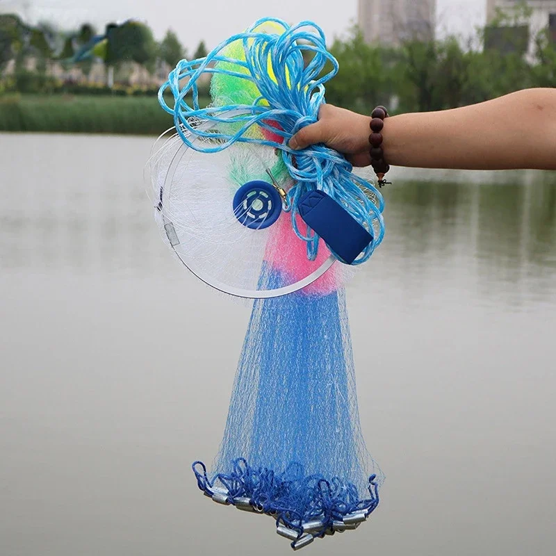 

Lawaia Cast Net American Style Strong Braided Cable Hand Throw Fishing Net Aluminum Ring Cast Network 2.4/3/3.6m