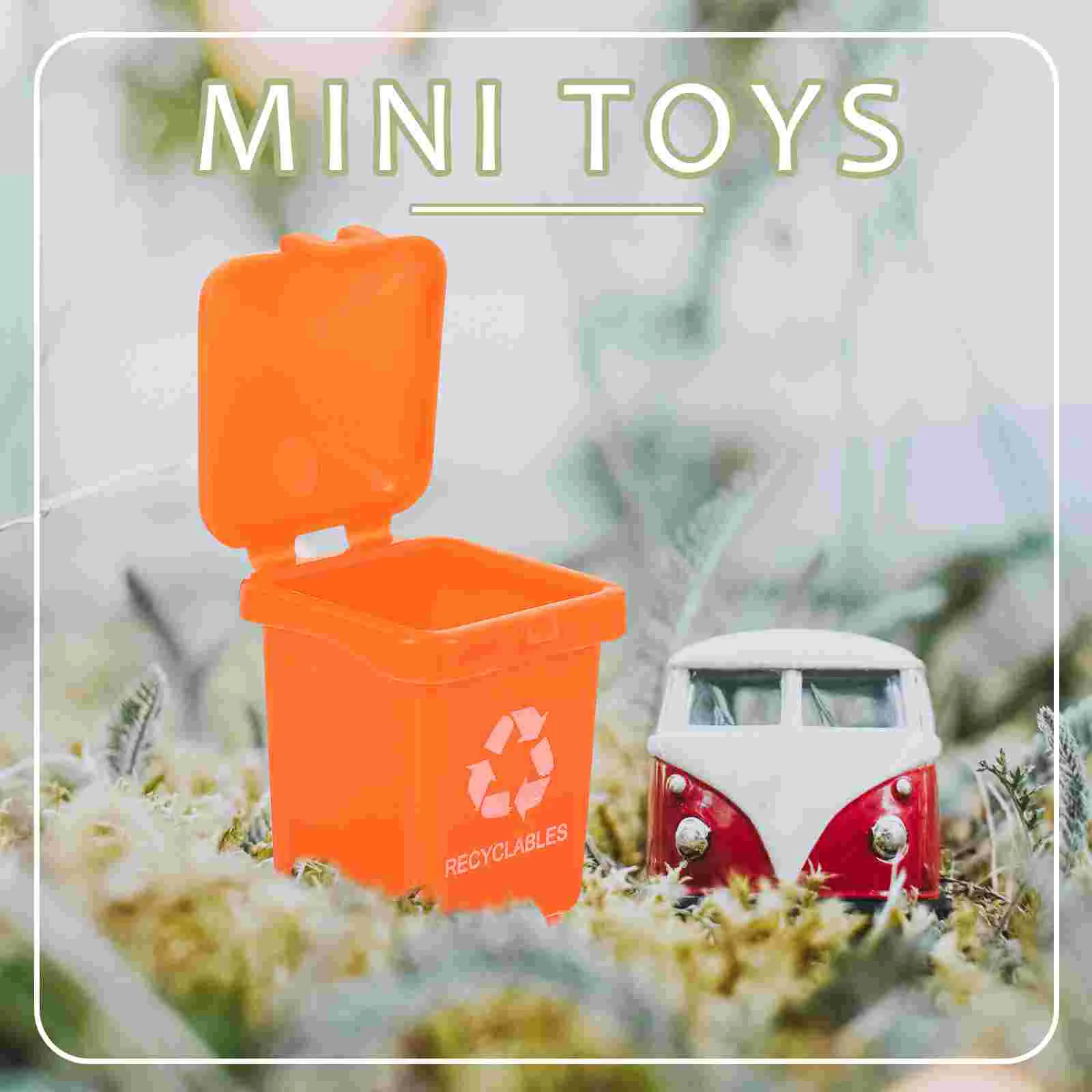 20 pçs miniaturas lata de lixo modelo crianças classificação brinquedo latas descartáveis brinquedo criança