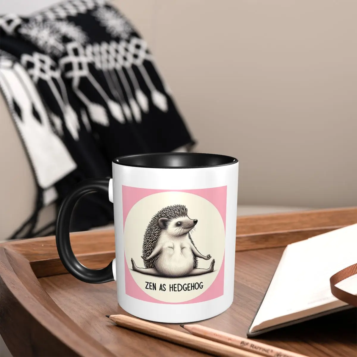 Harmony Hedgehog Yoga Hatha Mug Funny Ceramic Coffee Cups Tea Mugs Milk Cup Drinkware Gift for Woman Man