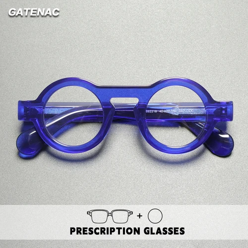 Gatenac gafas de lectura de acetato fotocromáticas hechas a mano gafas graduadas antiluz azul gafas progresivas para miopía e hipermetropía