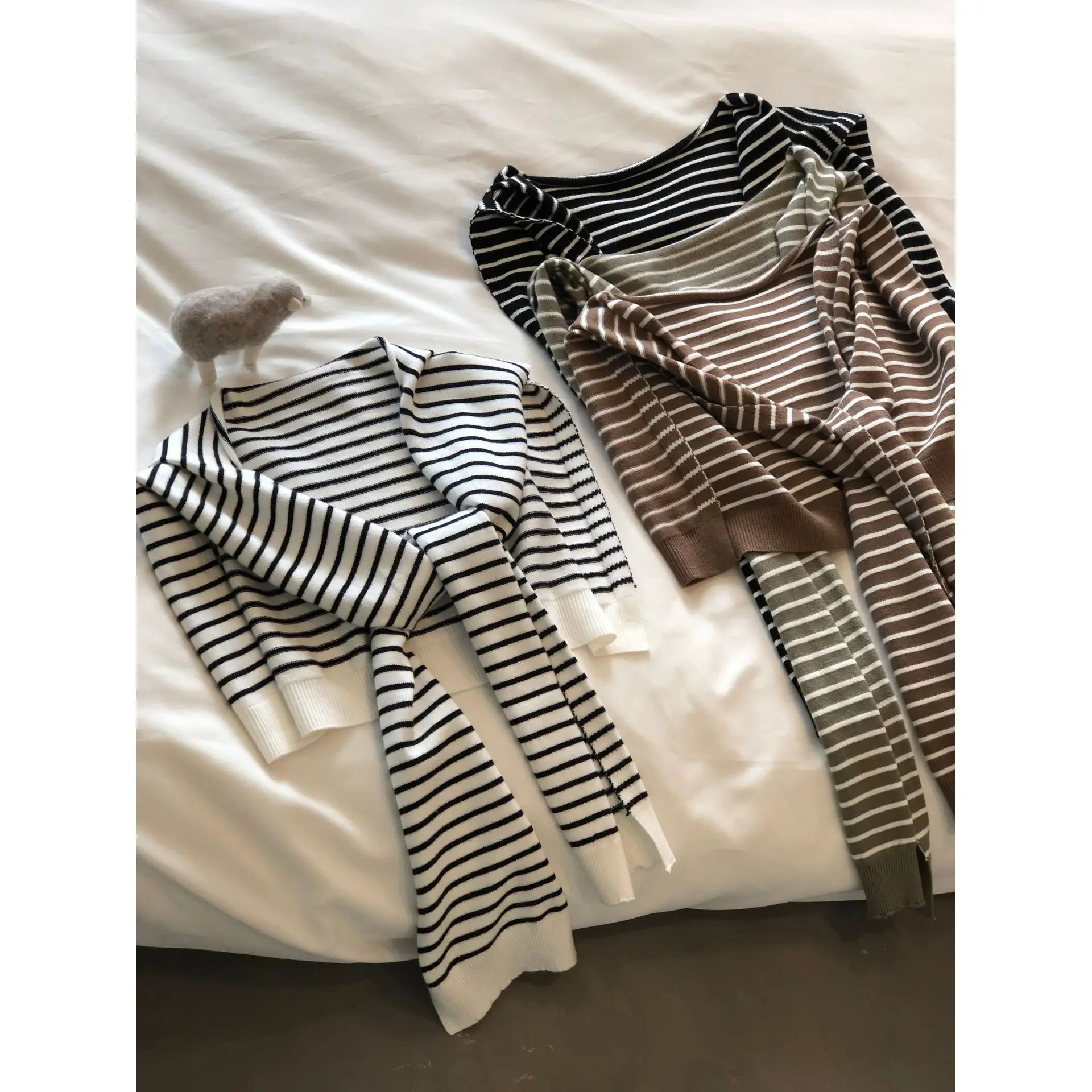 Women Clothing 2022 Spring Autumn Knitted Shawl for Women New Korean Style with Shoulder Stripes Warm Scarf Casual Clothes Women