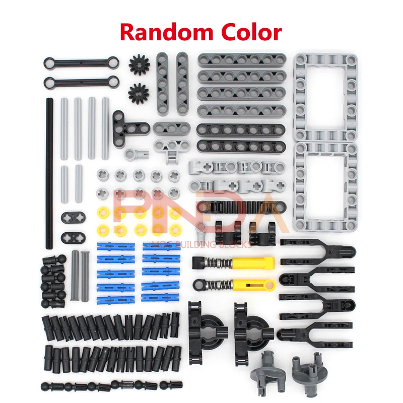 123PCS High-Tech Plastic Building Blocks Bricks Gear Liftarm Beam Cross Axle DIY Assembling MOC Bulk Technology Set Toy