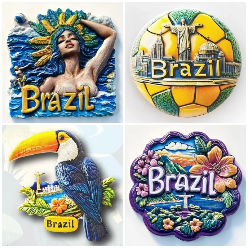 Brazil Fridge Stickers Rio de Janeiro Souvenirs Football Samba Christ the Redeemer Fridge Magnets Home Decor Wedding Gifts