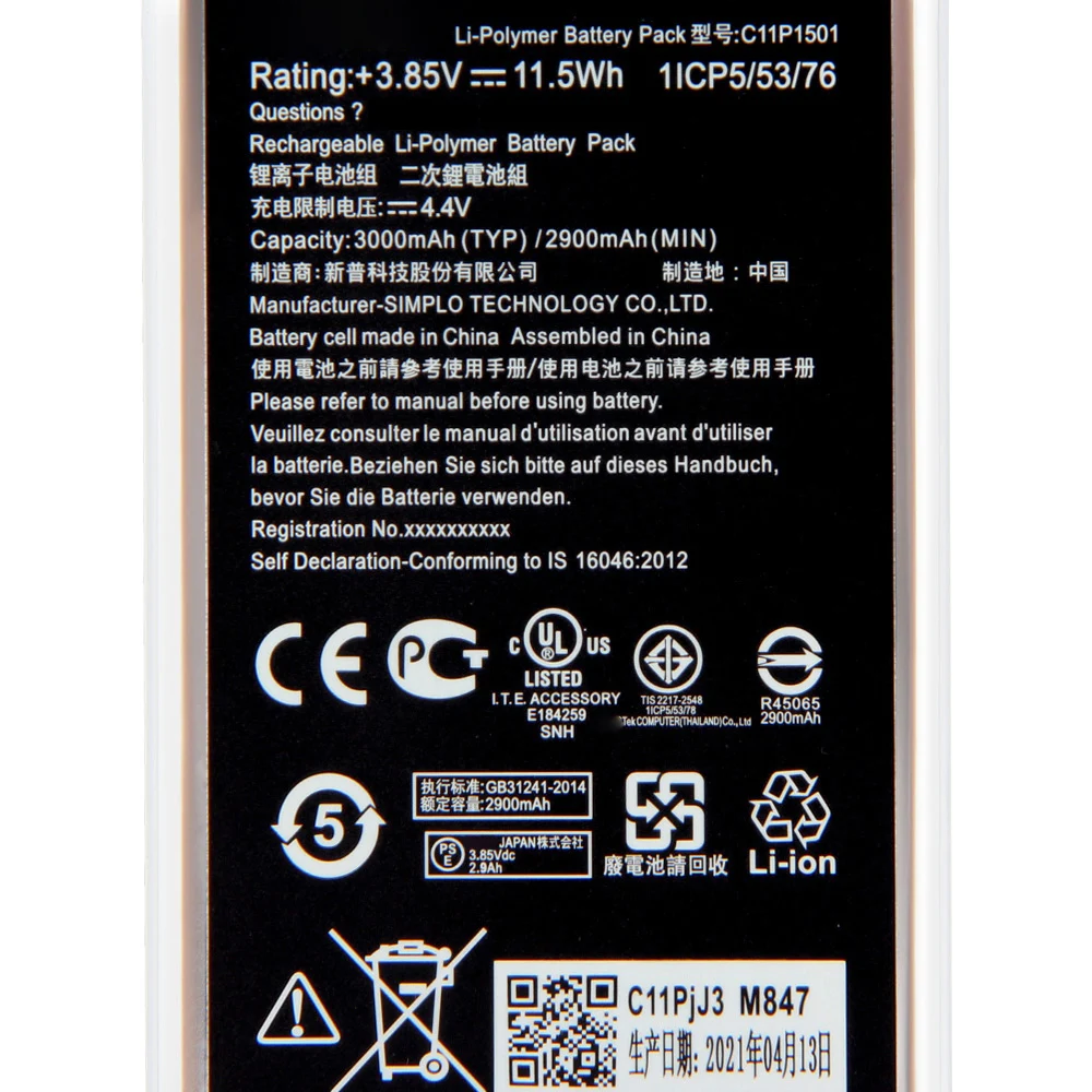 بطارية بديلة جديدة C11P1501 لأجهزة Asus ZenFone2 ليزر سيلفي ZE550KL ZE601KL Z00LD Z011D ZD551KL Z011D D551KL Z00UD