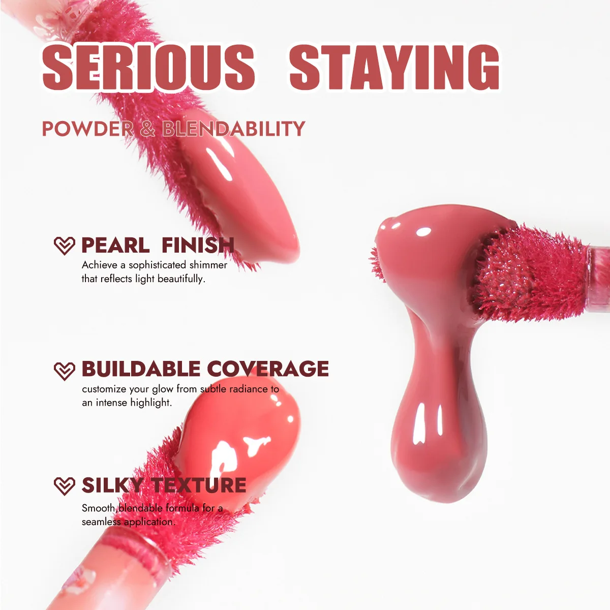 MISS ROSE 12-Color Multi-use Liquid Blush Smudge-Resistant Natural Color Tint Versatile Facial Makeup for Daily Beauty