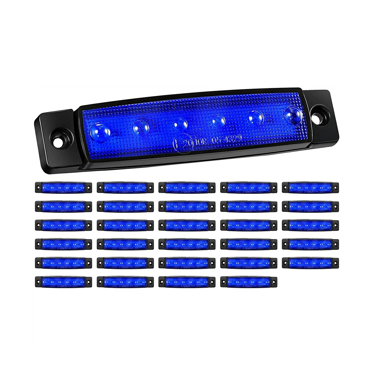 

30 Pieces LED Marine Boat Lights 12V 6 LED Waterproof Marine Lights Deck Transom Cockpit Navigation Lighting(Blue)