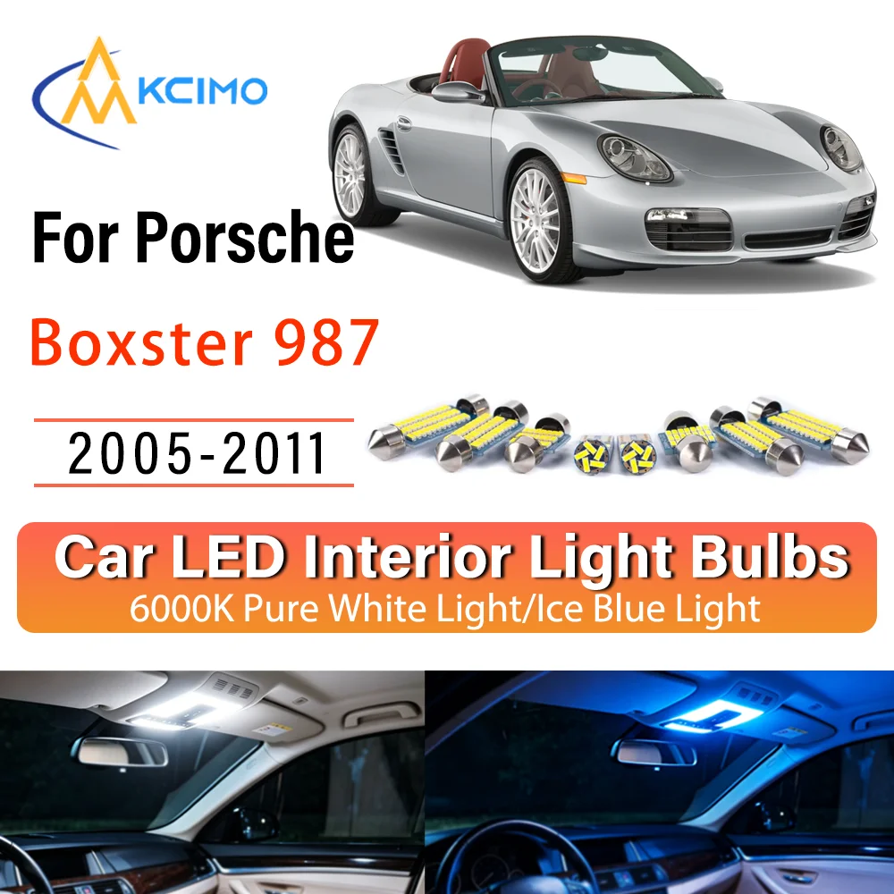 For Porsche Boxster 987 2005-2011 Persistent Glow LED Interior Light Kit Replacement Dome Map Trunk Cabin Lamps Upgrade