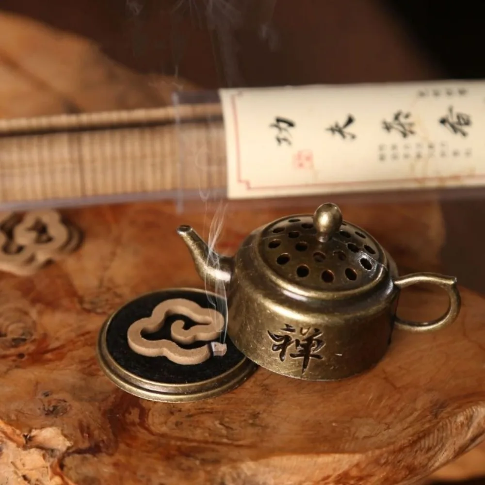 Zinc Alloy Mini Tea Pot Aromatherapy Stove Chinese Style Brass Chinese Style Incense Burner Mini Pendant