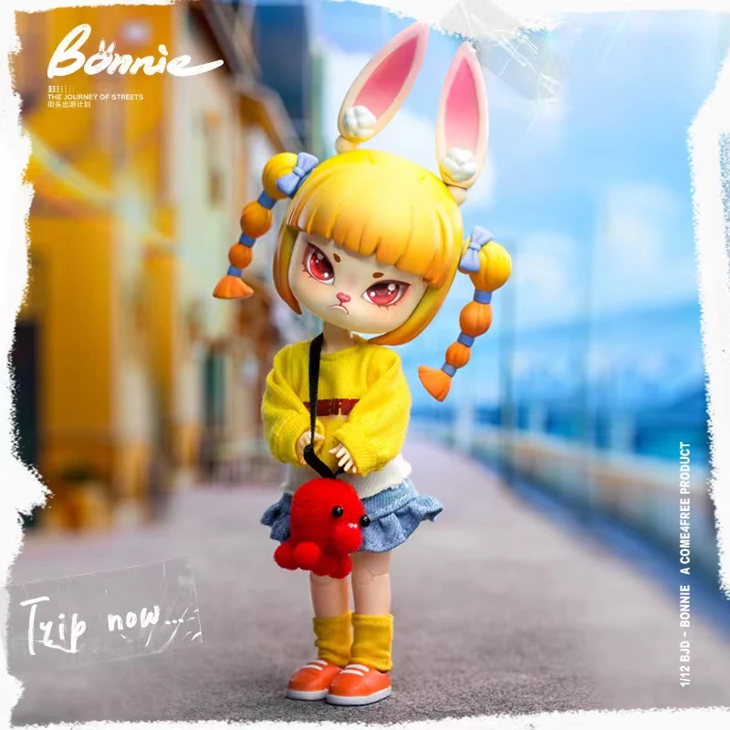 Bonnie Journey Of Streets Series Anime Figures Kawaii Rabbit Action Model 1/12 BJD Doll Girls Kid\'s Toys Surprise Birthday Gifts