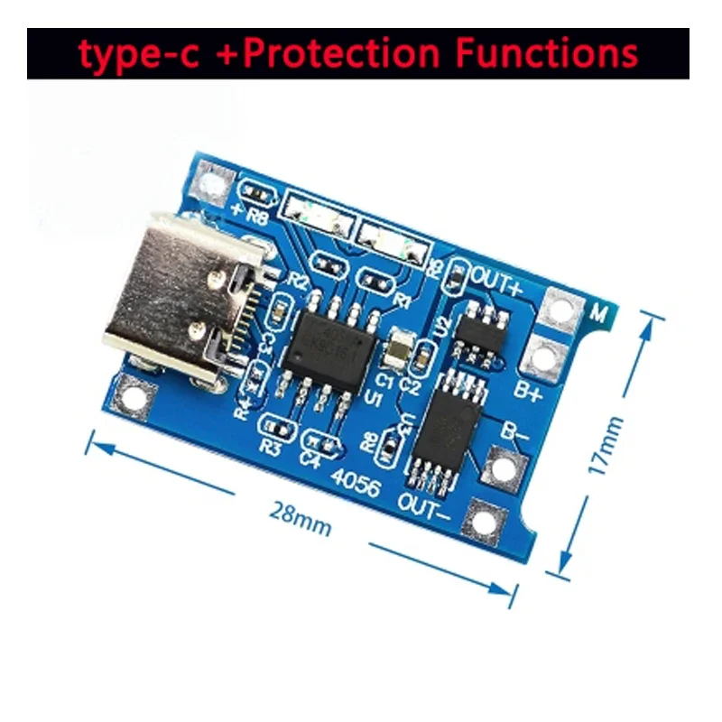 Type-C USB Micro USB 5V 1A Battery Charging Board 18650 batterie au Lithium chargeur module + Protection double fonctions