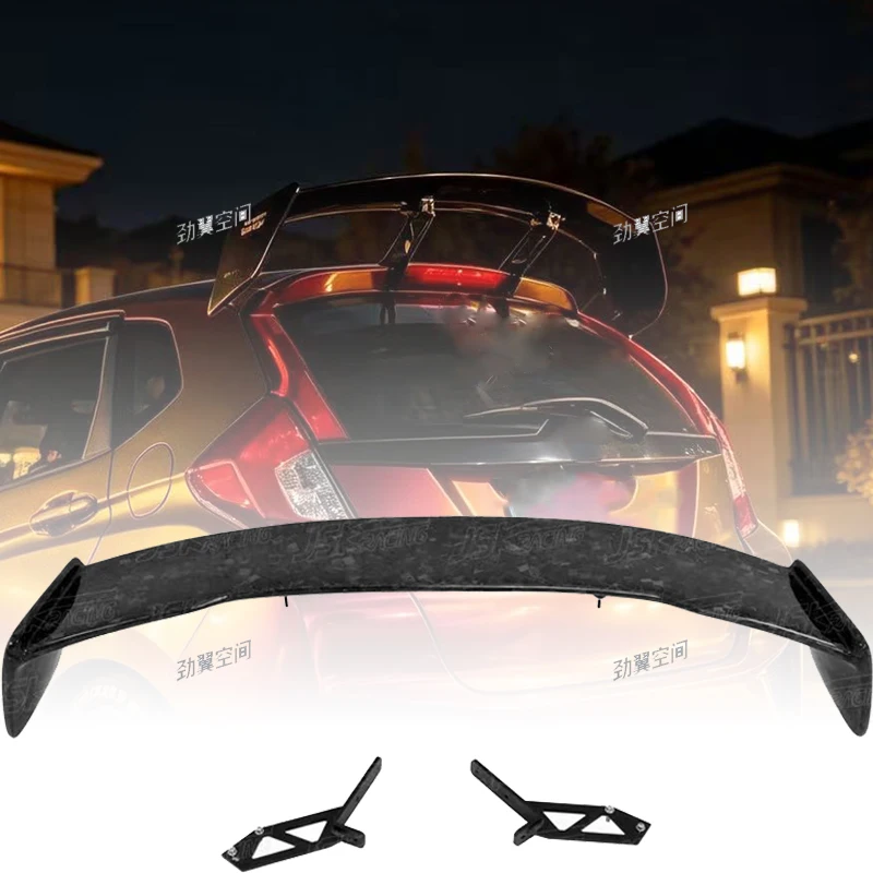 For Honda Fit GK5 2009-2018, Racing Style Real Carbon Fiber Roof Spoiler, Car Modification Accessories