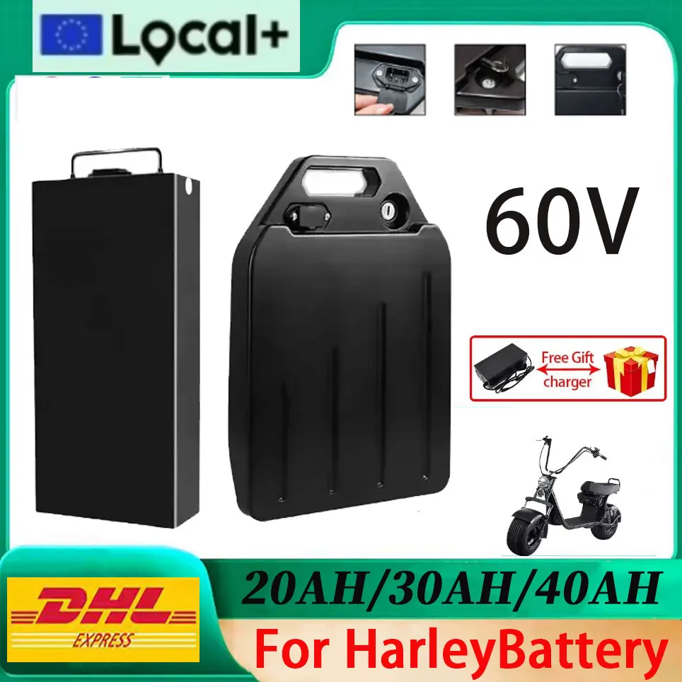 Image of Für Harley 60V 20Ah 30Ah 40Ah Wasserdichte 18650 Lithium-Batterie, geeignet für CityCoco Elektroroller-Akku.