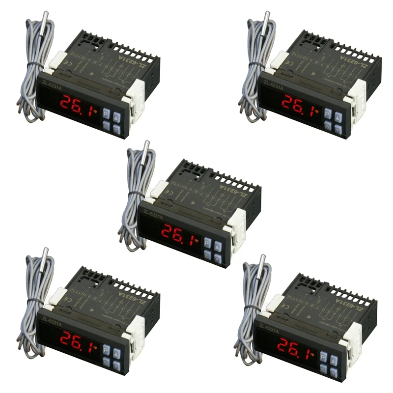 5X LILYTECH ZL-6231A, Incubator Controller, Thermostat With Multifunctional Timer, Equal To STC-1000, Or W1209 + TM618N