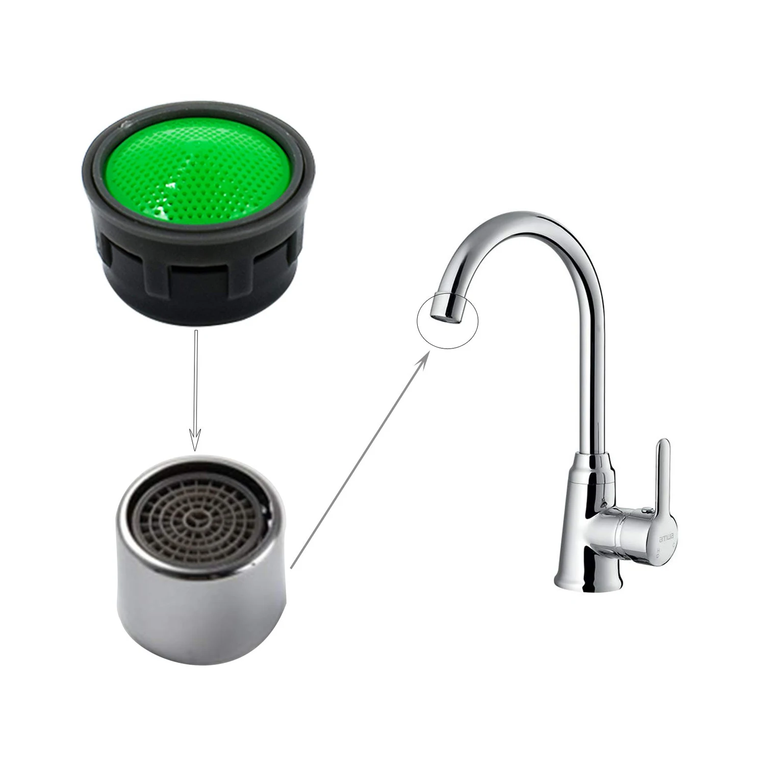 Piezas de Repuesto de aireador de grifo, accesorios de cocina de 5 a 20 piezas, limitador de flujo, inserto de fregadero, filtro de grifo de lavabo