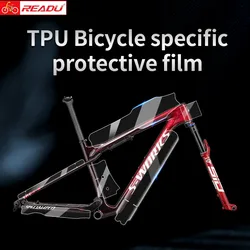 READU-Autocollant de protection de cadre de vélo de route, protection de degré de rayure, protection de vélo VTT, TPU, film de protection universel court spécifique