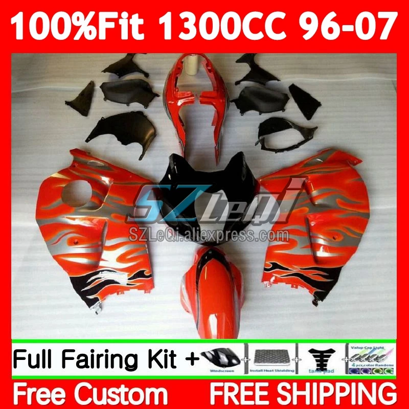 Hayabusa For SUZUKI GSXR1300 87No.89 GSXR 1300 CC 1996 1997 1998 1999 00 2001 2002 2003 2004 2005 2006 2007 Hot orange Fairing