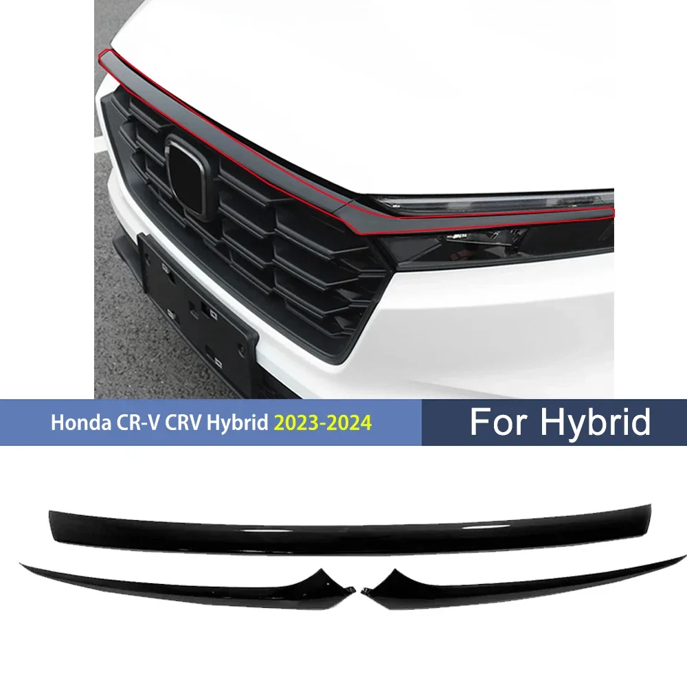 

For Honda CR-V CRV Hybrid 2023 2024 Front Bumper Hood Grille Frame Trim Molding Cover Mesh Trim Car Splitter Body Kit Tuning