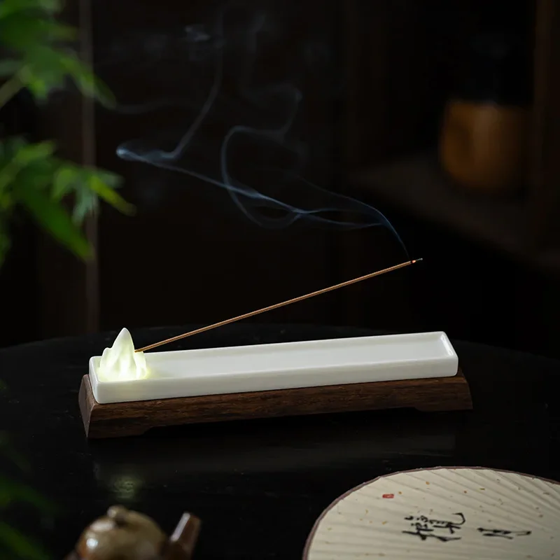 

White porcelain wire incense plug, household indoor incense seat ceramic incense plug, tea ceremony desktop ornament