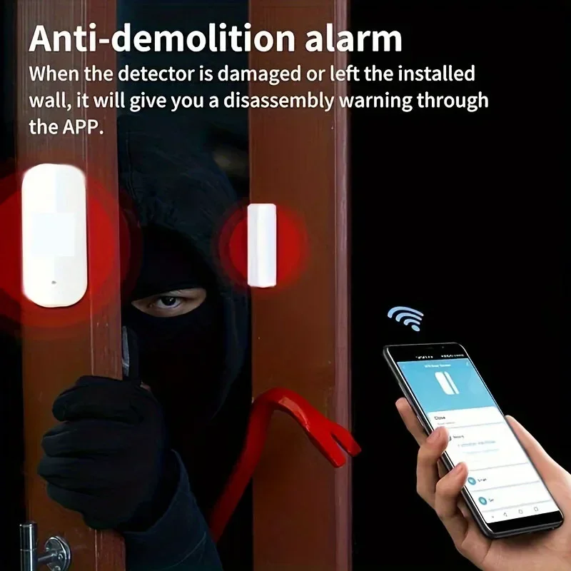 1-3pcs ZigBee เซ็นเซอร์ประตูสมาร์ทหน้าต่าง ENTRY เครื่องตรวจจับ Tuya Smart Home ALARM System ควบคุมเสียง Magnetic Security Sensor