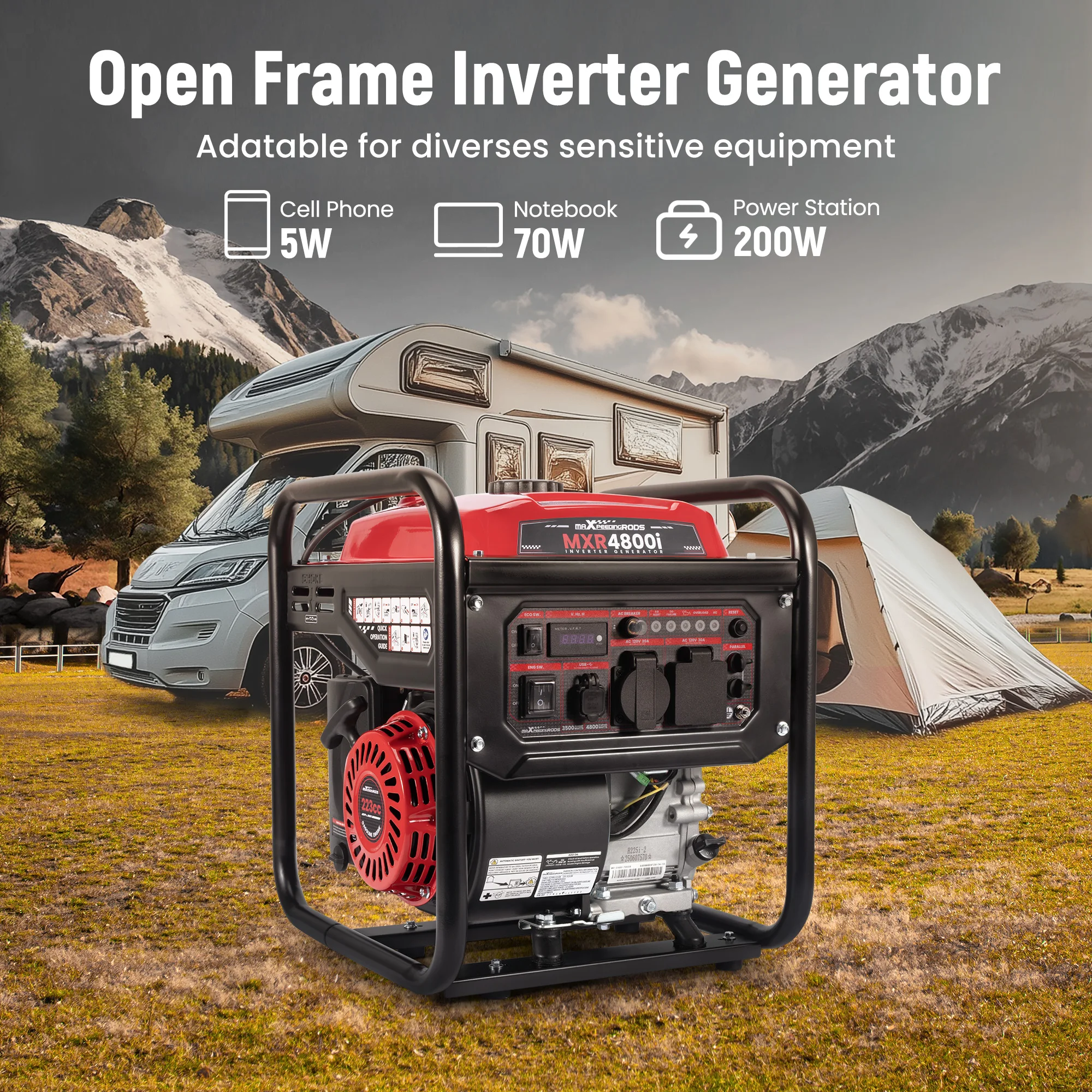 

3500W Running Portable Generator Digital LCD Display CO Alert for Camping RV