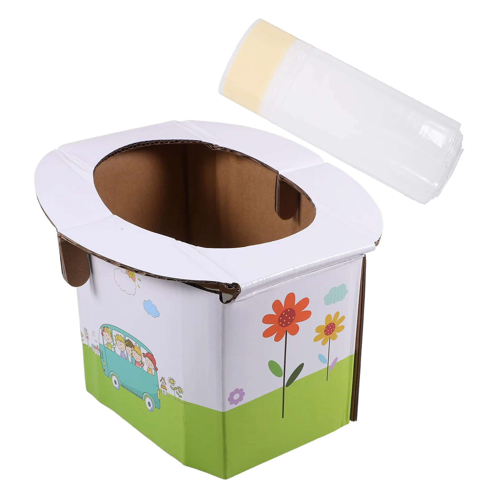 

Portable Foldable Children Potty Travel Toddler Training Baby Home Camping Use Plastic Cardboard