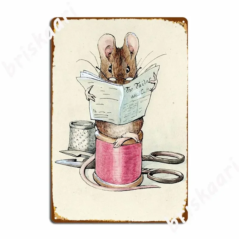 The Tailor Of Gloucester Frontispiece Beatrix Potter Metal Plaque Poster Party Design Cinema Garage Tin Sign Poster