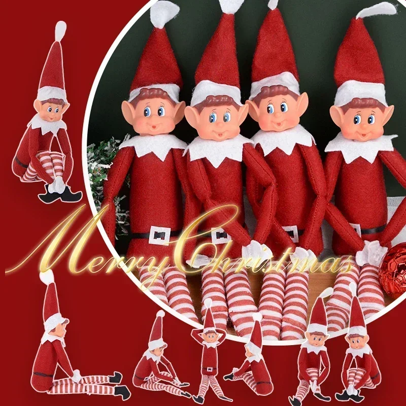 Red Christmas Elf Doll Christmas Ornament New Year Gifts Christmas Table Decorations For Home Decor Natal Noel 2023 Party Supply