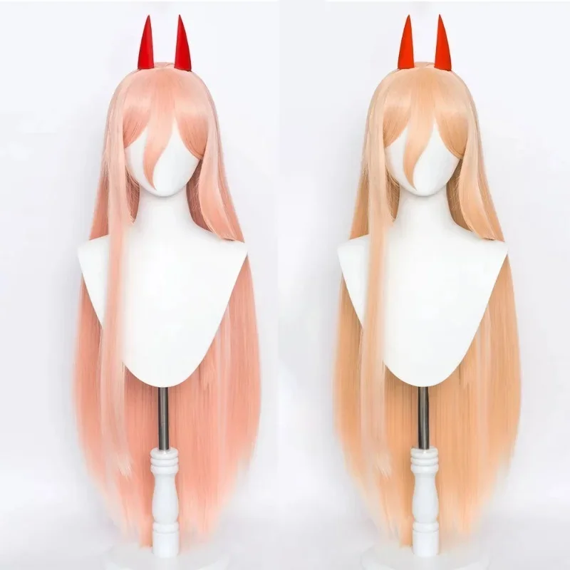 

Anime Chainsaw Man Makima Power Cosplay Wig Long Orange Pink Heat Resistant Synthetic Hair Party Role Play Wigs