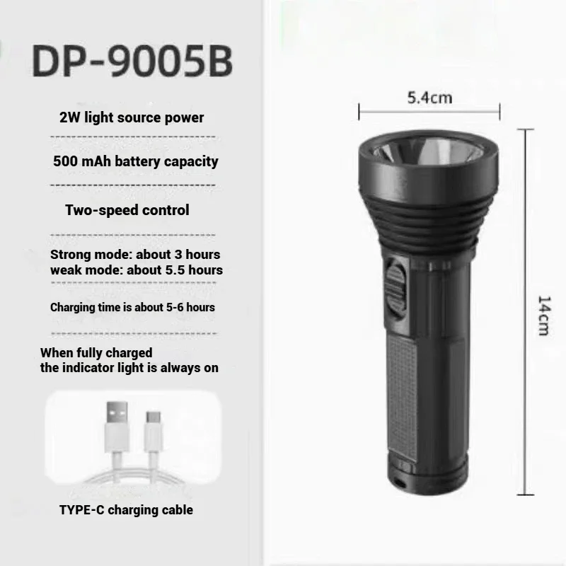 EDC Flashlight Portable rechargeable led lamp USB  self defense Lantern  Emergency lighting For night working and fishing