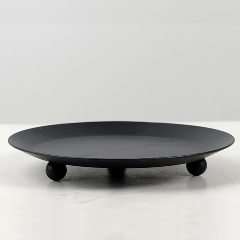 

3pcs Black C Holder Iron Plates Decorative Wedding Home Desktop Decors Practical Elegant Bedroom Living Room