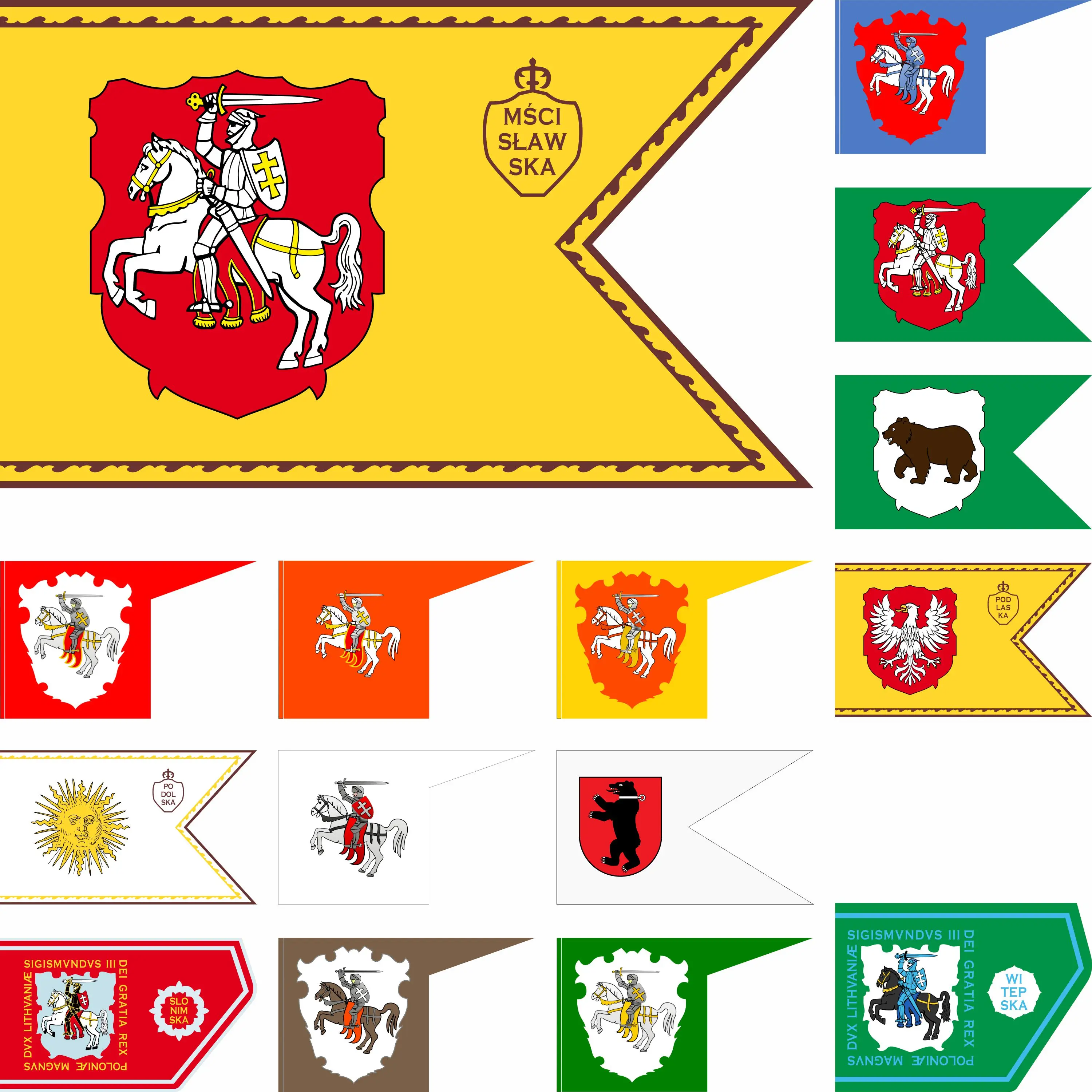 Lithuania of Grand Duchy Historical Province Banner Mstsislaw Voivodeship or Kiev 3x5ft 90x150cm Double sided printing flags