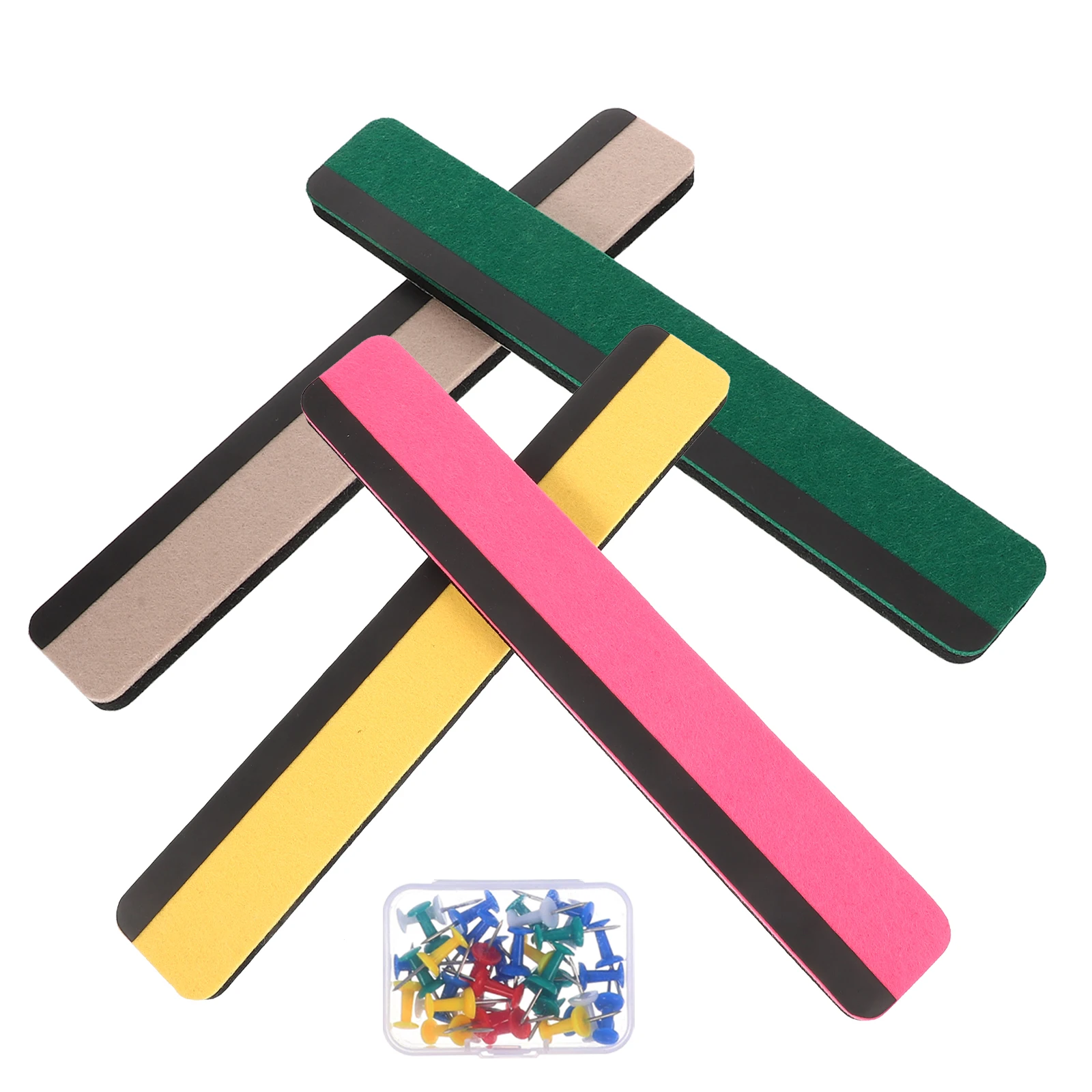 

1 set Magnetic Felt Board Strips Wool Bulletin Notice Cloth Display Wall Stickers Self Adhesive Safe Materials Hang Keys Memos