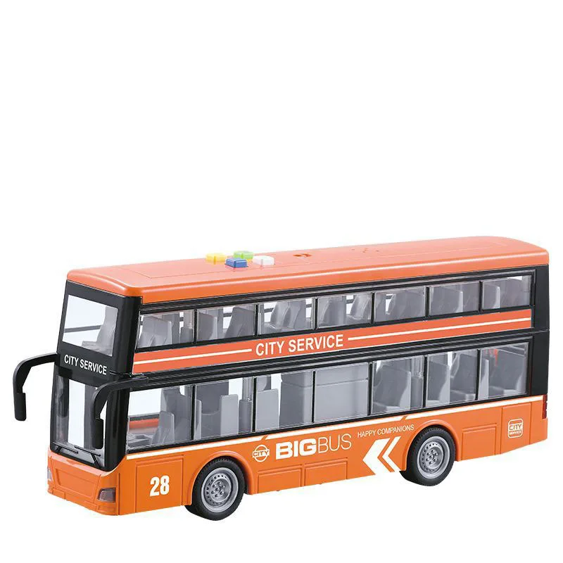 Diecast Double-Decker Bus Toy with Sound & Light
