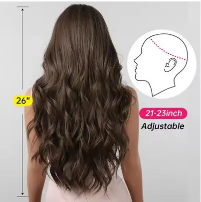 Рисунок 2 - Коричневые волнистые парики для женщин с челкой