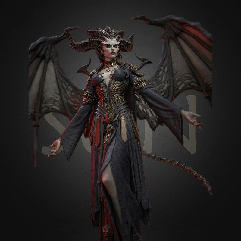 The Mother of Hatred High-precision Printed Resin Unpainted Sculpted Model Ornaments 3D Printed Self-assembly Figurine Craft