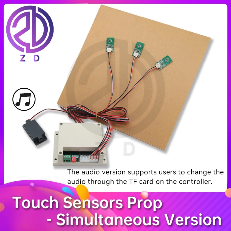 Touch Sensors Prop Simultaneous Version finger touch several touch sensors at the same time to unlock escape game ZD escape room