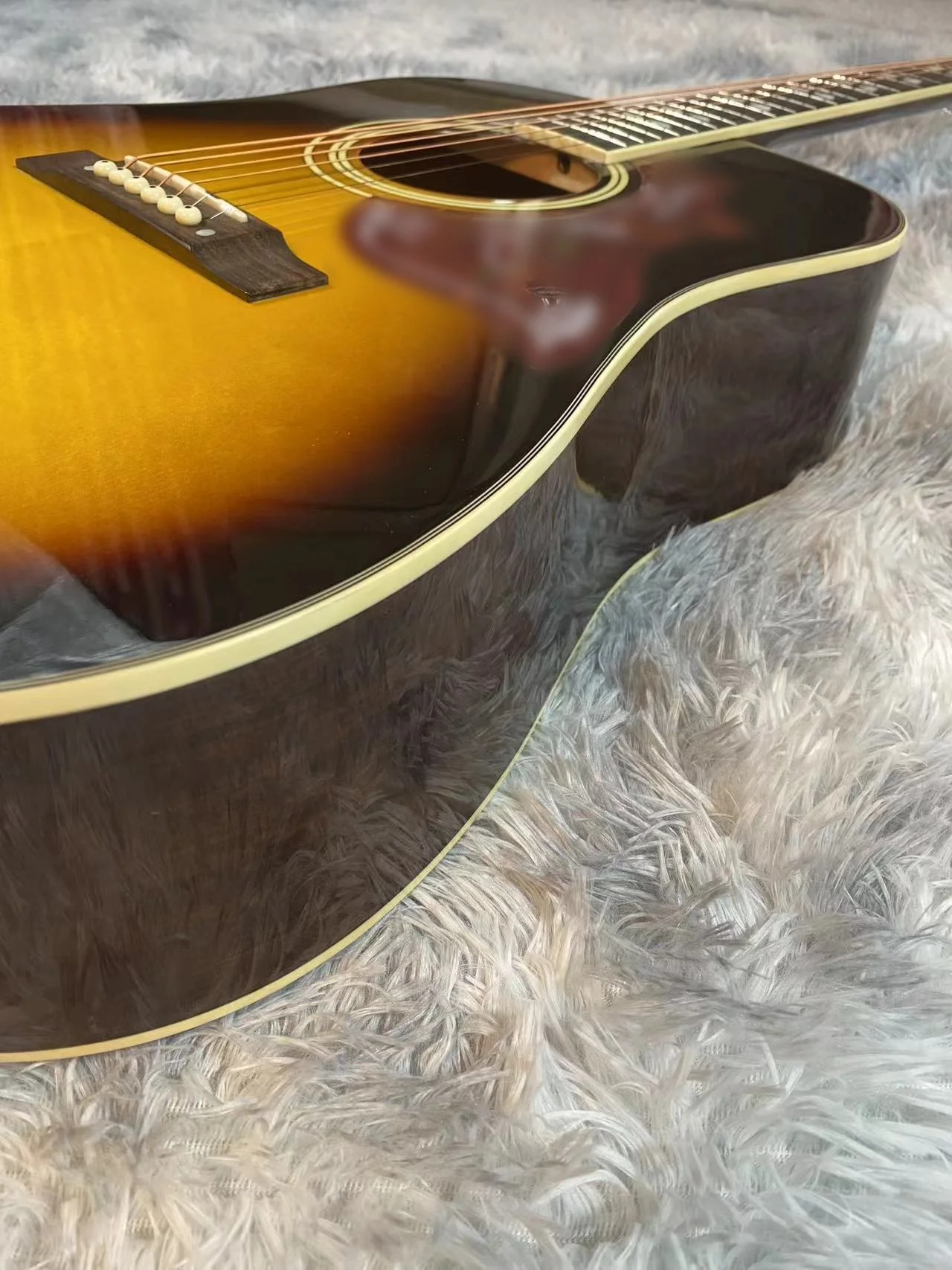 41 Inch Sunset Gradient Bird Acoustic Guitar Spruce Rosewood Fingerboard Spruce Solid Top Mahogany Body Free Shipping - view 3