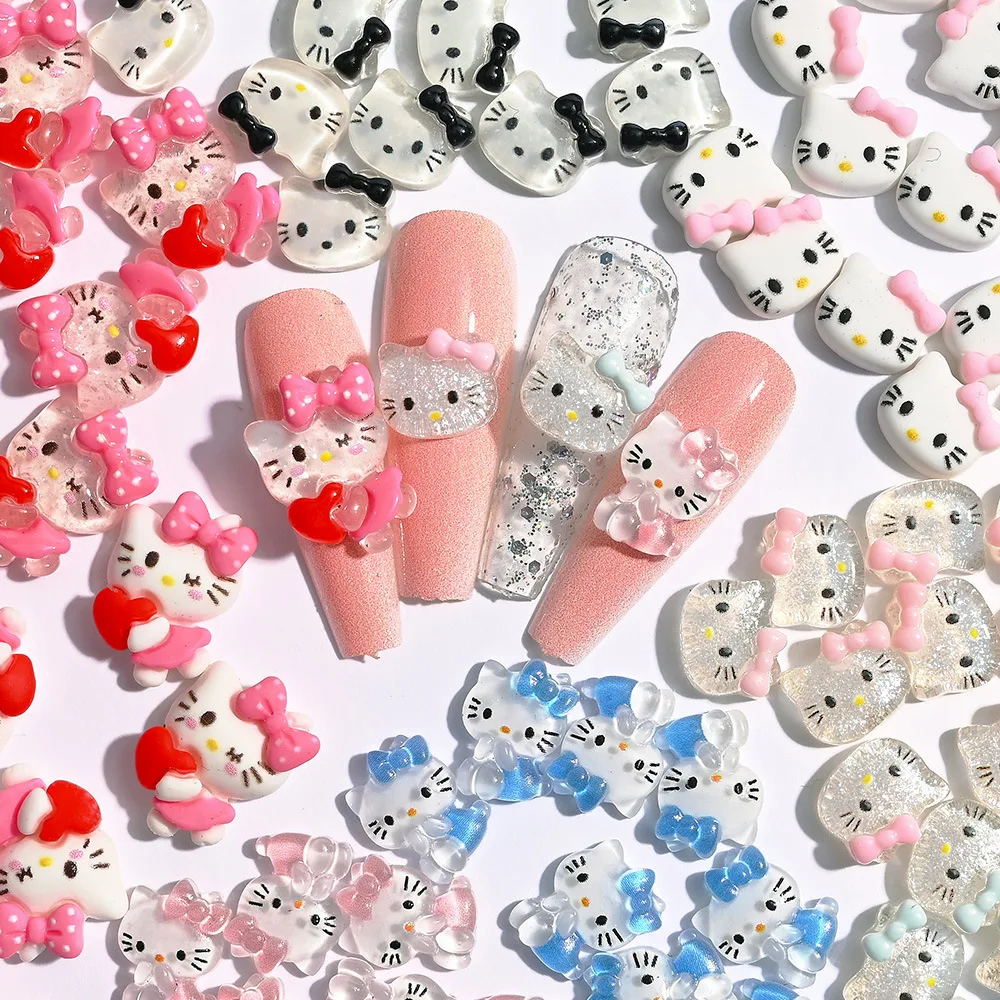 HelloKittys Y2K Nail Accessories Cinnamorolls Nail Accessories Patch Decoration DIY Resin Three-dimensional Nail Jewelry Drill