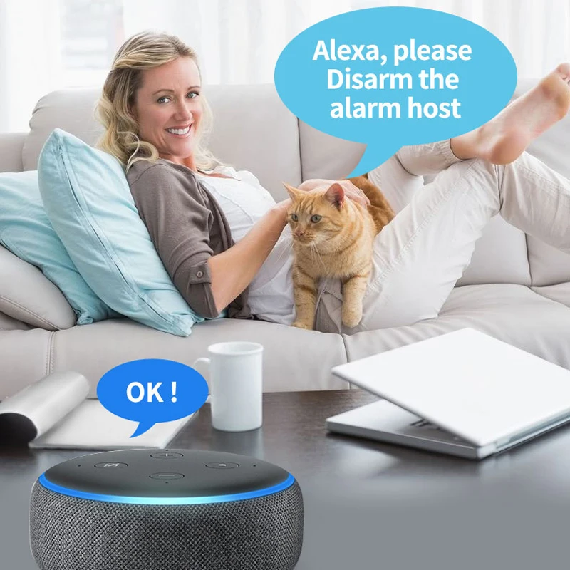 Tuya-Wireless Home Burglar Security Alarm System, Wi-Fi, GSM, Detector com fio, Smart Life App, Alexa, Google Home