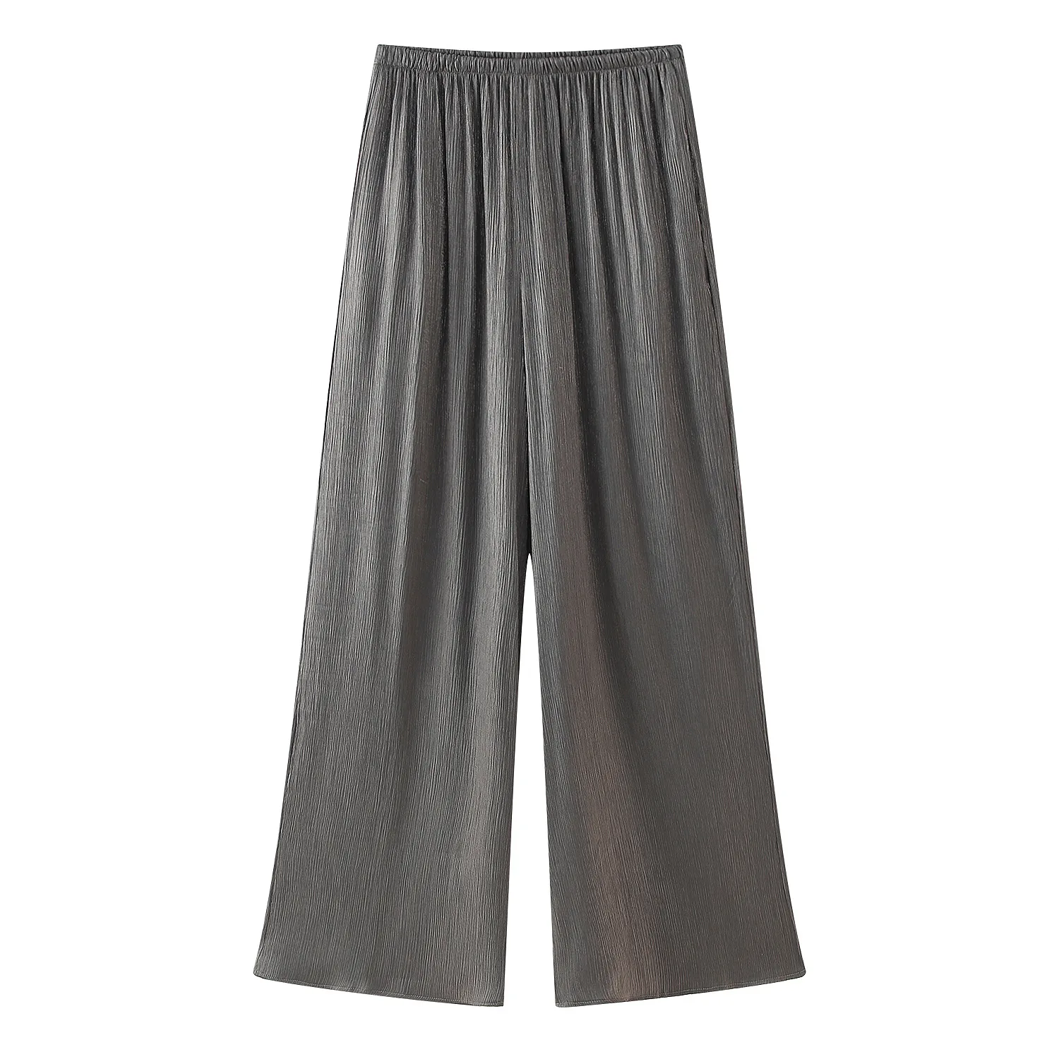 TRAF giacca Kimono allentata in pizzo grigio da donna pantaloni a gamba larga Set di due pezzi pantaloni a vita alta elastici retrò Set 2024 estate