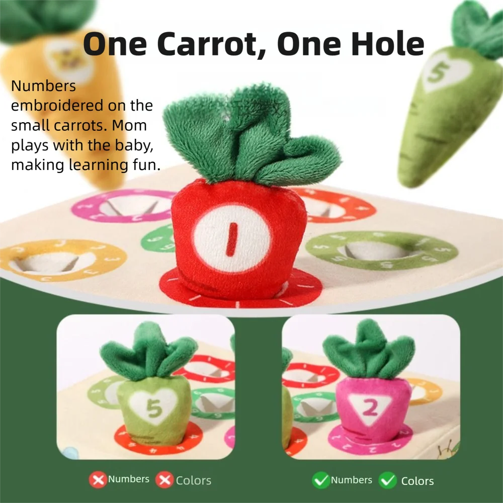 A Set High Quality Color Learning Montessori Toy Plush Colorful Tissues Educational Toy Crinkle Sheets Carrot Baby Toy Gifts