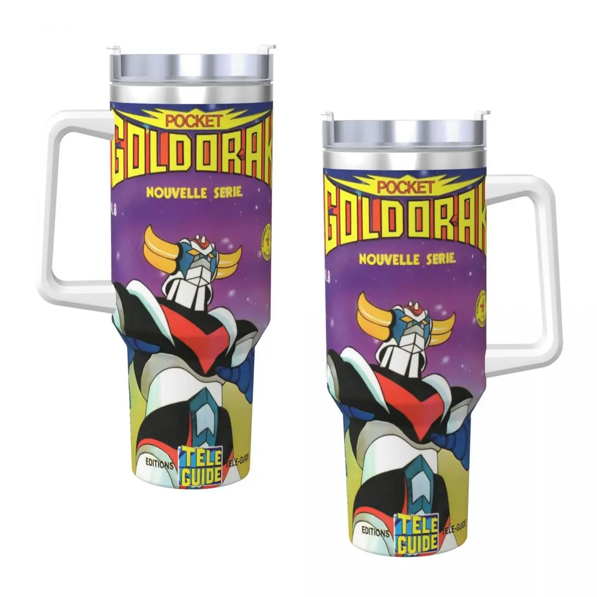 

Стакан из нержавеющей стали Goldoraks НЛО Робот Grendizers Автомобильные кружки с соломинкой Пляжная бутылка для холодного напитка с водой Изолированная кофейная кружка