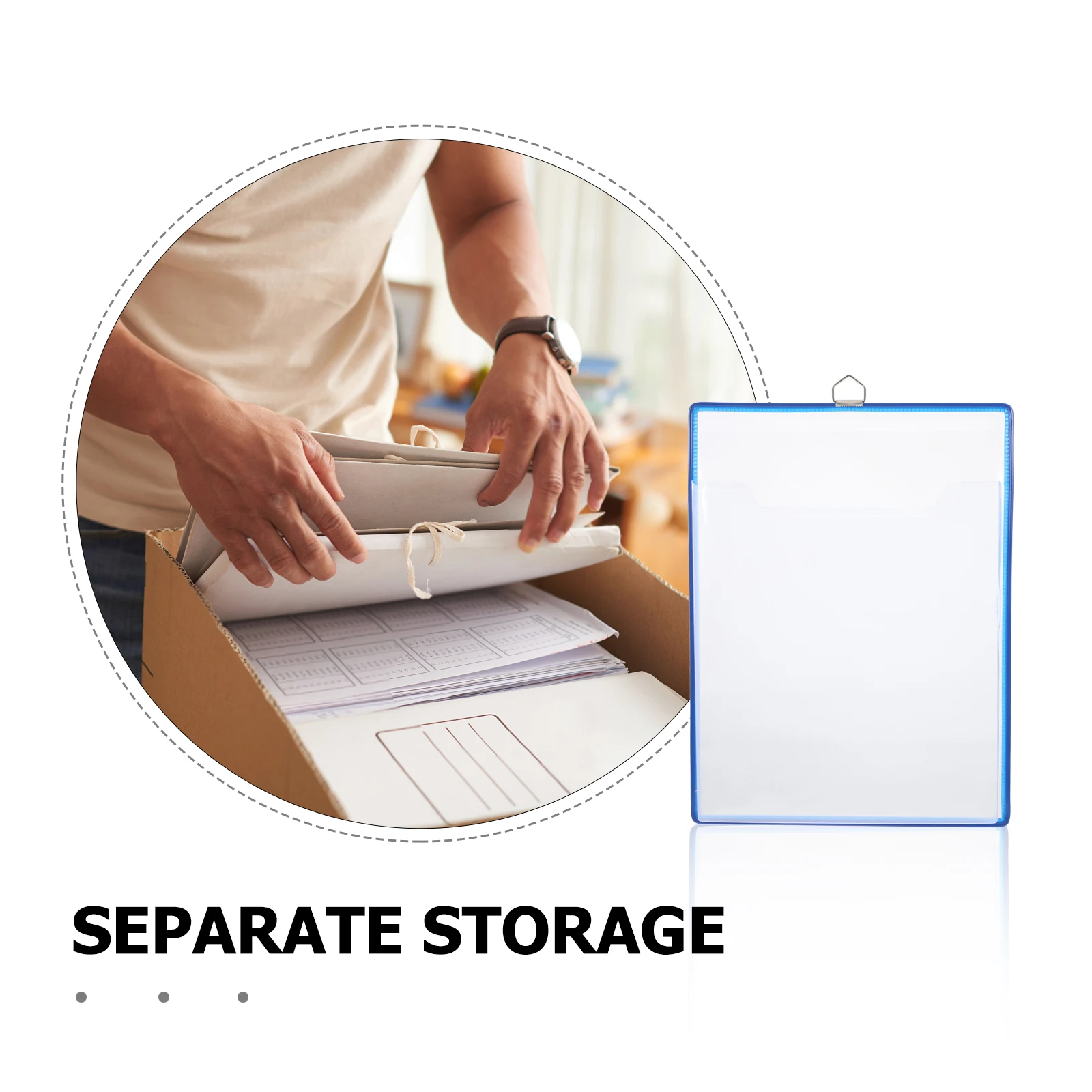 A4 File Box Transparent Plastic Storage Bag for Documents Books Magazines Hanging Wall Organizer Home Office Study Dormitory