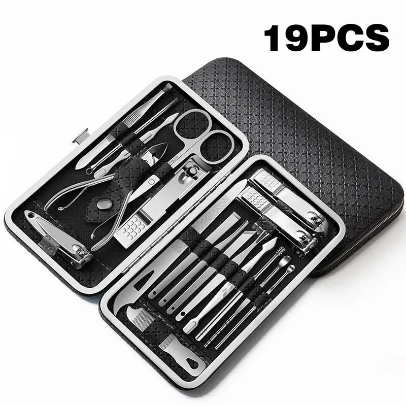 Nail Cutter Set Stainless Steel Nail Clippers Set Grooming Tool Set With Portable Case Manicure Art Tool Nails Cut