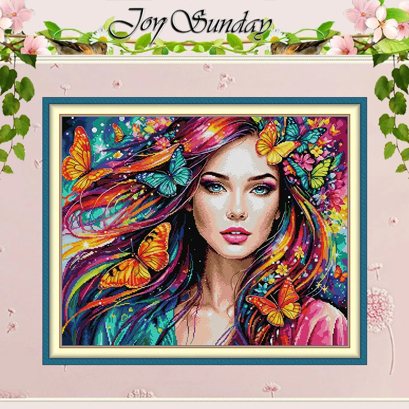 The Butterfly Queen Patterns Counted Cross Stitch Set DIY 11CT 14CT 16CT HD Stamped DMC Cross-stitch Kit Embroidery Needlework